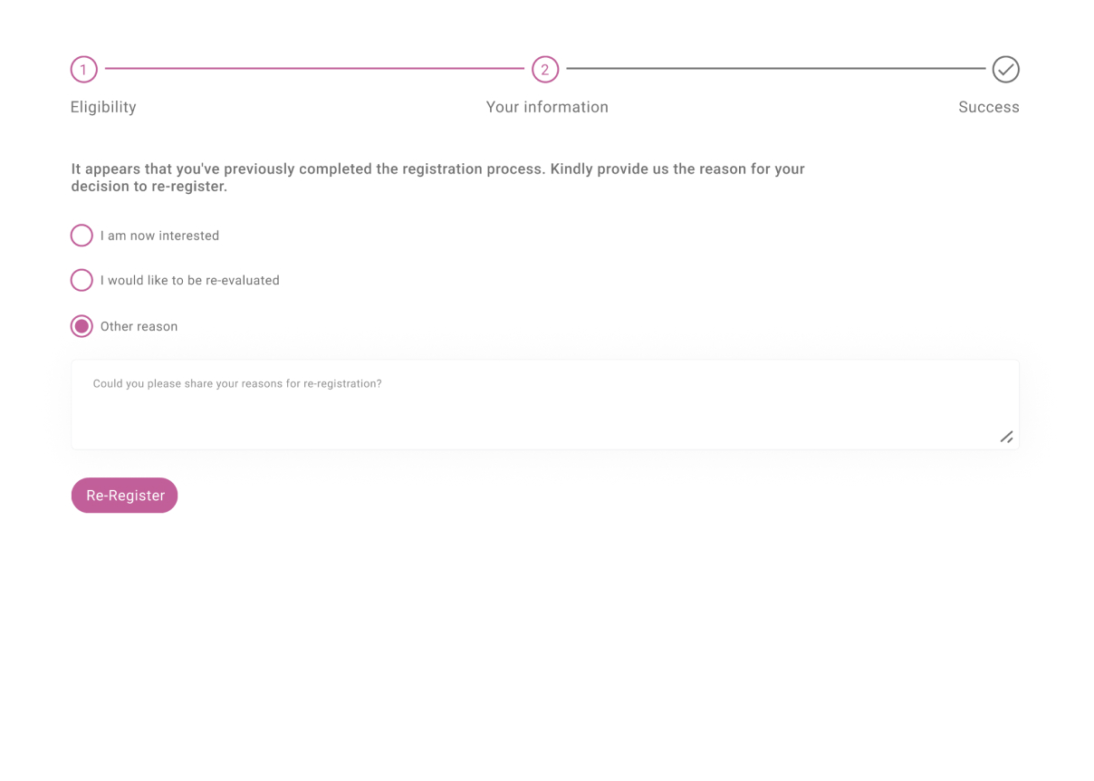 Step 3- Re-Registration Insights